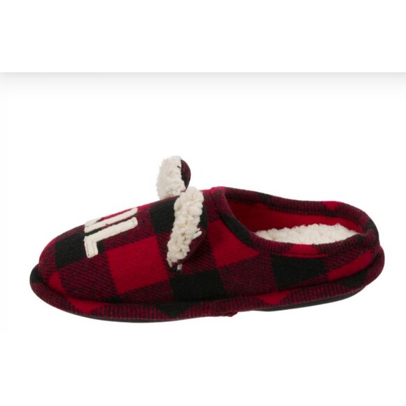 Lil' Bear Dearfoams Slipper  Kids Youth 13-1  Clog Slide  NWT  Red Buffalo Plaid - Picture 6 of 7